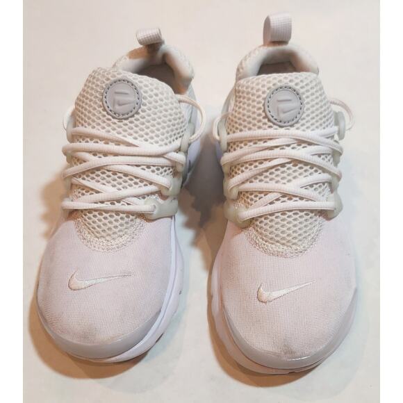 Nike Air Presto Triple White Mesh 844766-100-Size 3 Kids - Picture 2 of 9